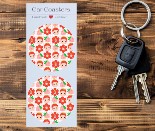 Strawberry Angel Car Coaster