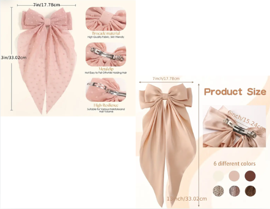 Satin/Chiffon Hair Bows image 1