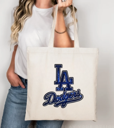 Dodgers Sequin Canvas Tote image 0