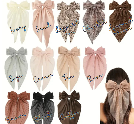 Satin/Chiffon Hair Bows image 0